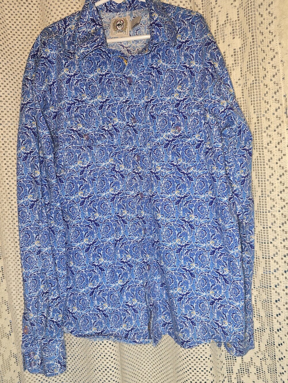 Cinch, Blue Paisley, Boys Pearl Snap, Long Sleeve, Large 12